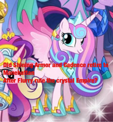 Size: 640x691 | Tagged: safe, edit, imported from derpibooru, princess cadance, princess celestia, princess flurry heart, shining armor, twilight sparkle, alicorn, pony, the last problem, female, gameloft, hoof shoes, mare, my little pony: magic princess, older, older flurry heart, older twilight, older twilight sparkle (alicorn), question