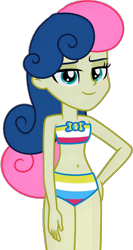 Size: 2160x4065 | Tagged: safe, artist:gameboss375, imported from derpibooru, bon bon, sweetie drops, human, equestria girls, bare shoulders, bikini, clothes, female, looking at you, simple background, sleeveless, solo, swimsuit, transparent background