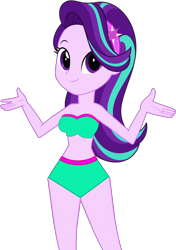 Size: 1376x1952 | Tagged: safe, artist:gameboss375, imported from derpibooru, starlight glimmer, human, equestria girls, bare shoulders, bikini, clothes, cute, female, simple background, sleeveless, solo, swimsuit, transparent background