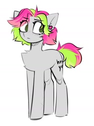 Size: 1156x1544 | Tagged: safe, artist:starlyfly, imported from derpibooru, oc, oc only, earth pony, pony, chest fluff, freckles, simple background, solo, white background