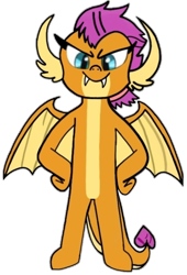 Size: 702x1030 | Tagged: safe, artist:darlycatmake, imported from derpibooru, smolder, dragon, dragoness, drawing, female, hair tie, happy, proud, simple background, solo, transparent background