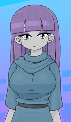 Size: 740x1280 | Tagged: safe, artist:batipin, imported from derpibooru, maud pie, human, equestria girls, breasts, busty maud pie, female, looking at you, solo