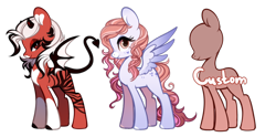 Size: 840x415 | Tagged: safe, artist:dammmnation, imported from derpibooru, oc, oc only, pegasus, pony, succubus, succubus pony, base used, duo, female, mare, pegasus oc, simple background, smiling, transparent background