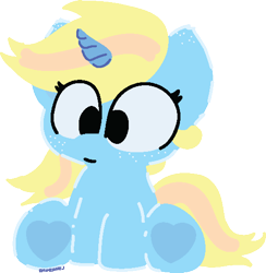 Size: 519x531 | Tagged: safe, artist:nishama simcha, imported from derpibooru, oc, oc only, oc:skydreams, pony, unicorn, chibi, cute, female, freckles, mare, simple background, sitting, solo, transparent background