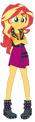 Size: 1235x4283 | Tagged: safe, artist:gmaplay, imported from derpibooru, sunset shimmer, human, equestria girls, adorasexy, crossed arms, cute, eyebrows, high res, sexy, shimmerbetes, simple background, smiling, solo, transparent background