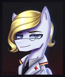 Size: 2392x2840 | Tagged: safe, artist:opal_radiance, imported from derpibooru, oc, oc only, oc:dr heartbeat, pegasus, pony, bust, doctor, looking at you, male, portrait, smiling, smiling at you, solo