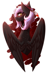 Size: 571x879 | Tagged: safe, artist:kat-the-true-kitkat, imported from derpibooru, oc, oc only, oc:cloudy night, pegasus, pony, bust, eyelashes, feather, female, mare, pegasus oc, simple background, solo, transparent background, wings