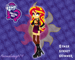 Size: 778x628 | Tagged: safe, artist:crimsumic, artist:europamaxima, artist:lumi-infinite64, artist:parclytaxel, artist:prismagalaxy514, artist:selenaede, imported from derpibooru, sunset shimmer, human, equestria girls, base used, boots, choker, clothes, ear piercing, earring, eyeshadow, human sunset, jacket, jewelry, leather jacket, makeup, necklace, piercing, shoes, solo, stockings, thigh highs