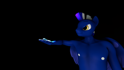 Size: 1920x1080 | Tagged: safe, artist:poopypopa, imported from derpibooru, oc, oc only, anthro, pegasus, 3d, black background, kai, simple background, solo