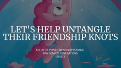 Size: 1280x720 | Tagged: safe, edit, editor:quoterific, idw, imported from derpibooru, pinkie pie, earth pony, pony, bipedal, female, generations, mare, open mouth, signature, solo, text