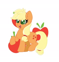 Size: 1953x2044 | Tagged: safe, artist:cinematic-fawn, imported from derpibooru, applejack, earth pony, pony, open mouth, simple background, solo, white background