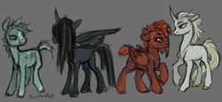 Size: 1126x517 | Tagged: safe, artist:purple-blep, imported from derpibooru, oc, alicorn, earth pony, pegasus, pony, unicorn, apocalypse ponies, female, mare