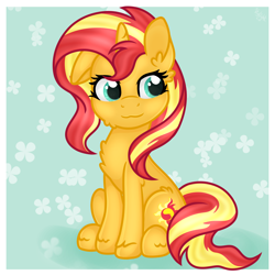 Size: 3200x3200 | Tagged: safe, artist:violight0803, imported from derpibooru, sunset shimmer, pony, unicorn, equestria girls, cheek fluff, chest fluff, ear fluff, female, high res, mare, sitting, solo