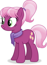 Size: 3423x4692 | Tagged: safe, artist:anime-equestria, imported from derpibooru, cheerilee, earth pony, pony, absurd resolution, alternate hairstyle, clothes, female, mare, ponytail, scarf, simple background, smiling, solo, transparent background, vector