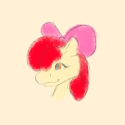 Size: 1200x1200 | Tagged: safe, artist:turnipsbrain, imported from derpibooru, apple bloom, earth pony, pony, bust, female, filly, foal, portrait, solo