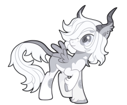 Size: 3600x3000 | Tagged: safe, artist:kreedie, imported from derpibooru, oc, oc only, bat pony, hybrid, kirin, pegasus, pony, bat pony oc, simple background, solo, transparent background