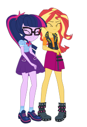 Size: 2581x3758 | Tagged: safe, artist:gmaplay, imported from derpibooru, sci-twi, sunset shimmer, twilight sparkle, human, equestria girls, equestria girls series, rollercoaster of friendship, clothes, simple background, skirt, transparent background