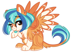 Size: 1728x1275 | Tagged: safe, artist:emberslament, imported from derpibooru, oc, oc only, oc:pharess, sphinx, eyeshadow, female, fluffy, heart, heart eyes, licking, lidded eyes, looking at you, makeup, paws, simple background, sphinx oc, spread wings, stripes, tongue out, transparent background, wingding eyes, wings