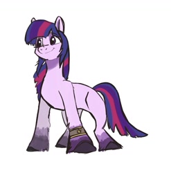 Size: 1679x1701 | Tagged: safe, artist:mayugraffiti, imported from derpibooru, twilight sparkle, earth pony, pony, bracelet, earth pony twilight, female, g5 concept leaks, jewelry, mare, race swap, simple background, solo, twilight sparkle (g5 concept leak), white background