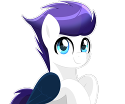 Size: 3495x2906 | Tagged: safe, artist:enviaart, imported from derpibooru, oc, oc only, oc:megalou, pegasus, background removed, blue eyes, commission, folded wings, purple mane, purple tail, rearing, simple background, solo, tail, transparent background, white coat, wings