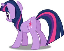 Size: 2745x2184 | Tagged: safe, artist:dashiesparkle, imported from derpibooru, twilight sparkle, pony, unicorn, butt, female, high res, mare, plot, rear view, simple background, smiling, solo, transparent background, twibutt, unicorn twilight, vector