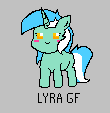 Size: 110x113 | Tagged: safe, artist:firecracker, lyra heartstrings, pony, unicorn, aggie.io, female, lowres, mare, simple background, smiling