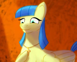 Size: 400x320 | Tagged: safe, artist:fortunefavors, oc, oc only, pegasus, pony, bootleg, female, jewelry, lowres, mare, necklace, smiling