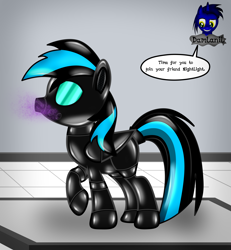 Size: 3840x4154 | Tagged: safe, artist:damlanil, imported from derpibooru, oc, oc:nightlight aura, latex pony, original species, pegasus, pony, series:becoming drone, bdsm, bondage, boots, bound wings, close-up, clothes, collar, comic, commission, damlanil's lab, encasement, female, gas mask, laboratory, latex, latex boots, living latex, mare, mask, mind control, restrained, rubber, rubber drone, rubber suit, shiny, shiny mane, shoes, show accurate, solo, speech bubble, story, story included, tail, tail hole, text, transformation, vector, wings