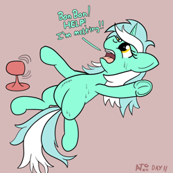 Size: 2000x2000 | Tagged: safe, artist:dafiltafish, imported from derpibooru, lyra heartstrings, pony, unicorn, atg 2022, fan, female, frog (hoof), hot, lying down, mare, newbie artist training grounds, on back, simple background, solo, sweat, text, underhoof