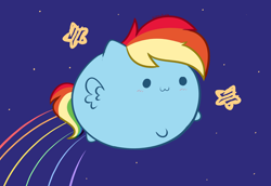 Size: 6112x4200 | Tagged: safe, artist:kittyrosie, imported from derpibooru, rainbow dash, pegasus, pony, :3, blushing, chubbie, cute, dashabetes, female, mare, night, solo, stars