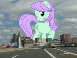 Size: 2592x1944 | Tagged: safe, artist:cheezedoodle96, artist:thegiantponyfan, edit, imported from derpibooru, lilac swoop, earth pony, pony, connecticut, female, friendship student, giant pony, giant/macro earth pony, giantess, hartford, high res, highrise ponies, irl, macro, mare, mega giant, photo, ponies in real life, solo