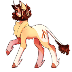 Size: 1072x1072 | Tagged: safe, artist:kat-the-true-kitkat, imported from derpibooru, oc, oc only, pony, unicorn, chest fluff, choker, female, horn, leonine tail, mare, raised hoof, simple background, smiling, solo, tail, transparent background, unicorn oc