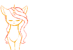 Size: 1002x686 | Tagged: safe, artist:prettyshinegp, imported from derpibooru, oc, oc only, pony, unicorn, animated, blinking, female, gif, horn, lineart, mare, simple background, smiling, solo, unicorn oc, white background
