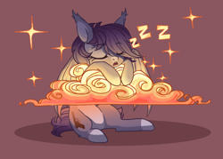 Size: 2100x1500 | Tagged: safe, artist:shore2020, imported from derpibooru, oc, oc only, bat pony, pony, cloud, on a cloud, onomatopoeia, sleeping, sleeping on a cloud, solo, sound effects, zzz