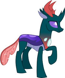 Size: 3000x3563 | Tagged: safe, artist:cloudy glow, imported from derpibooru, pharynx, changedling, changeling, to change a changeling, .ai available, male, prince pharynx, raised hoof, simple background, solo, transparent background, vector