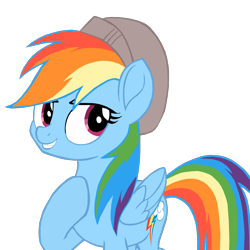 Size: 1280x1279 | Tagged: safe, artist:benpictures1, imported from derpibooru, rainbow dash, pegasus, pony, rainbow roadtrip, cute, dashabetes, female, hat, inkscape, mare, simple background, solo, transparent background, vector