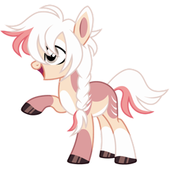 Size: 1280x1260 | Tagged: safe, artist:moonert, imported from derpibooru, oc, oc only, oc:rucian, earth pony, pony, braid, coat markings, earth pony oc, female, full body, hoof polish, hooves, mare, open mouth, open smile, raised hoof, simple background, smiling, solo, standing, transparent background