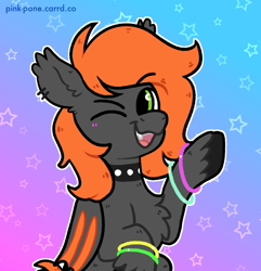 Size: 1300x1350 | Tagged: safe, artist:pink-pone, imported from derpibooru, oc, oc:omen, bat pony, pony, female, mare, solo