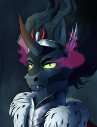 Size: 2000x2621 | Tagged: safe, artist:28gooddays, imported from derpibooru, king sombra, pony, unicorn, bust, portrait, solo