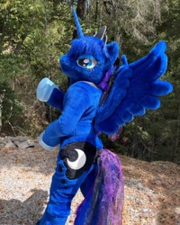 Size: 720x900 | Tagged: safe, artist:atalonthedeer, imported from derpibooru, princess luna, alicorn, clothes, costume, fursuit, irl, photo, ponysuit, solo