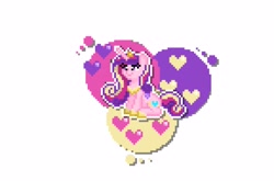 Size: 4096x2702 | Tagged: safe, artist:mariothepixelarter, imported from derpibooru, princess cadance, alicorn, pony, female, heart, mare, pixel art, simple background, sitting, solo, white background