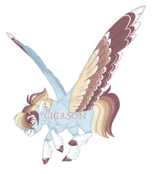 Size: 3400x3800 | Tagged: safe, artist:gigason, imported from derpibooru, oc, oc:joan, pegasus, pony, colored wings, female, magical lesbian spawn, mare, multicolored wings, offspring, parent:daring do, parent:rainbow dash, parents:daringdash, simple background, solo, transparent background, wings