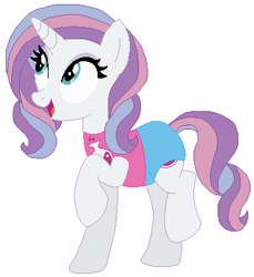 Size: 357x389 | Tagged: safe, artist:selenaede, artist:thefandomizer316, artist:user15432, imported from derpibooru, potion nova, pony, unicorn, my little pony: pony life, base used, clothes, cute, cutie mark on clothes, female, g4, g4.5, g4.5 to g4, generation leap, leotard, mare, novabetes, olympics, open mouth, raised hoof, simple background, smiling, solo, sports, sports outfit, sporty style, swimsuit, white background