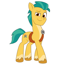 Size: 3000x3000 | Tagged: safe, artist:tokkii, imported from derpibooru, hitch trailblazer, earth pony, pony, g5, high res, male, my little pony: tell your tale, png, simple background, smiling, solo, stallion, transparent background, unshorn fetlocks, vector