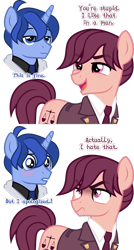 Size: 1920x3584 | Tagged: safe, artist:limedazzle, imported from derpibooru, oc, oc only, oc:allen, oc:james, earth pony, pony, unicorn, clothes, comic, duo, duo male, male, simple background, stallion, suit, transparent background