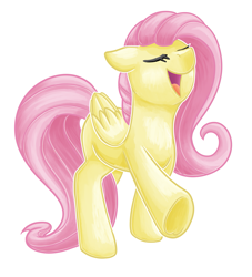 Size: 2249x2480 | Tagged: safe, artist:sevenserenity, imported from derpibooru, fluttershy, pegasus, pony, cute, daaaaaaaaaaaw, eyes closed, frog (hoof), open mouth, open smile, shyabetes, simple background, smiling, solo, transparent background, underhoof