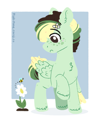 Size: 1221x1500 | Tagged: safe, artist:pink-pone, imported from derpibooru, oc, oc only, bee, insect, pegasus, pony, colt, flower, foal, male, solo