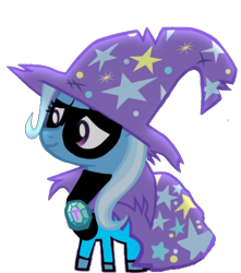 Size: 706x800 | Tagged: safe, artist:darlycatmake, imported from derpibooru, trixie, pony, unicorn, clothes, costume, cute, happy, hat, simple background, smiling, solo, the incredibles, transparent background, trixie's hat