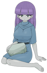 Size: 1356x2094 | Tagged: safe, alternate version, artist:batipin, imported from derpibooru, part of a set, maud pie, human, equestria girls, boulder (g4), feet, female, looking down, multiple variants, rock, simple background, solo, transparent background