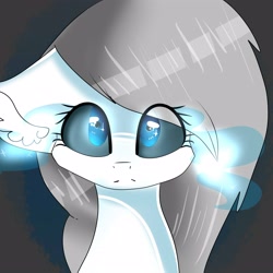 Size: 3200x3197 | Tagged: safe, artist:highrolleryt, imported from derpibooru, oc, oc only, earth pony, pony, bust, ear fluff, eyelashes, female, gray background, mare, simple background, solo, sombra eyes